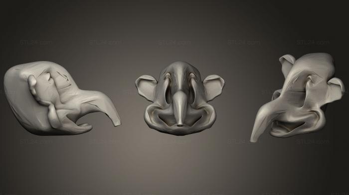 Статуэтки животных (Слон на параде, STKJ_0927) 3D модель для ЧПУ станка